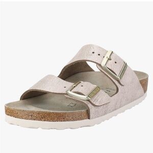 Birkenstock Rose Metallic Arizona Buckle Sandals